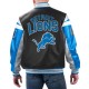 Detroit Lions Black Varsity Full-Zip Leather Jacket