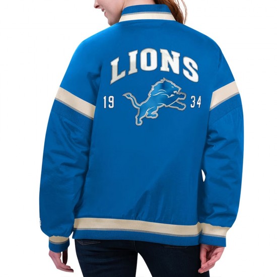 Detroit Lions Tournament Blue Varsity Jacket