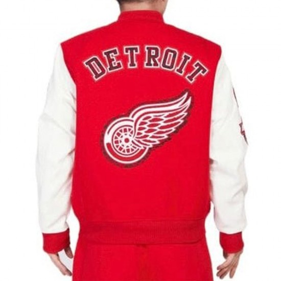 Detroit Red Wings Animal Patches Red Varsity Jacket