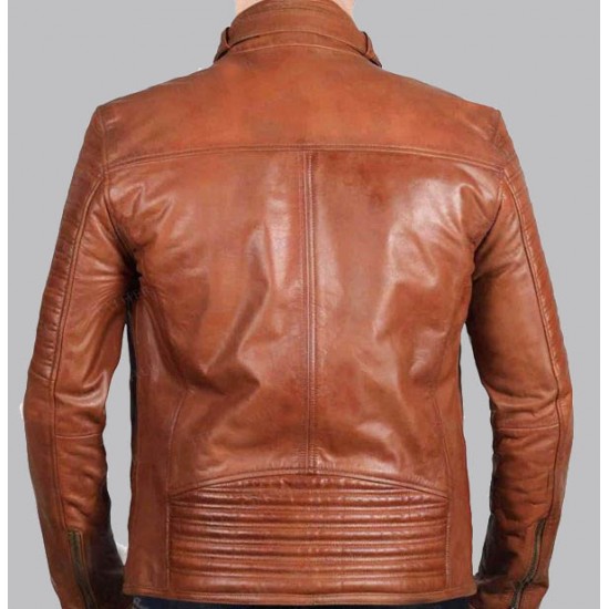 New Mens Edinburgh Brown Leather Jacket