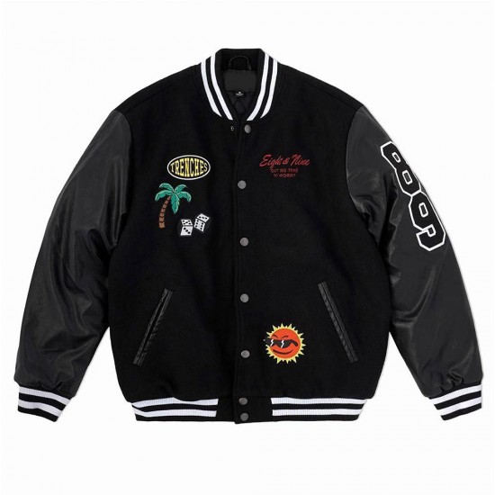 Eight & Nine No Worries Letterman Jacket