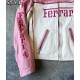 Ferrari Pink and White Leather Jacket