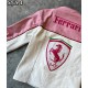 Ferrari Pink and White Leather Jacket