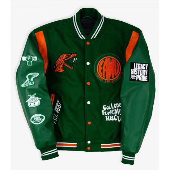 Florida A&M University Motto Green Varsity Jacket