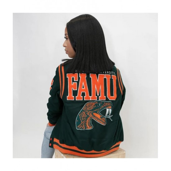 Florida A&M University Unisex Green Varsity Jacket