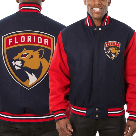 Florida Panthers Varsity Two-Tone Navy/Red Wool Jacket