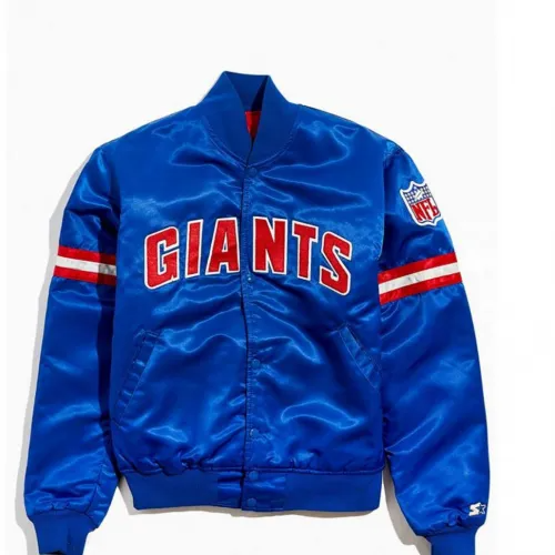 Giants New York Blue and White Satin Jacket