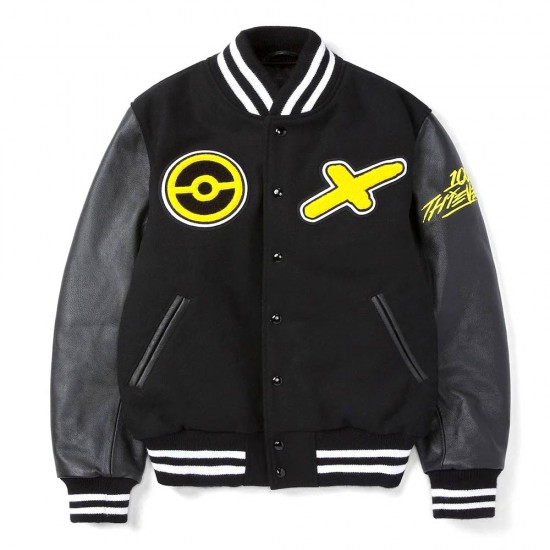 Golden Bear Pikachu Black Varsity Jacket