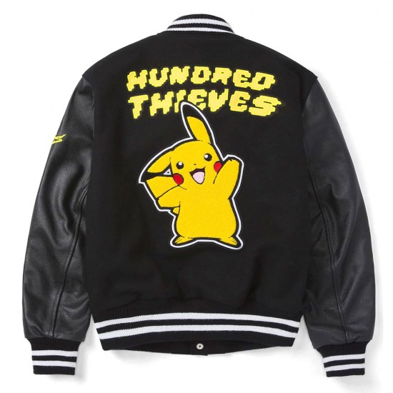 Golden Bear Pikachu Black Varsity Jacket