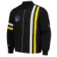 Golden State Warriors Black Stitch Applique Bomber Jacket