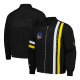 Golden State Warriors Black Stitch Applique Bomber Jacket