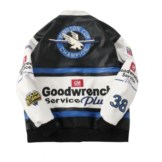 Goodwrench White/Black Leather Jacket