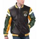 Green Bay Packers Black Varsity Full-Zip Leather Jacket