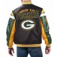 Green Bay Packers Black Varsity Full-Zip Leather Jacket