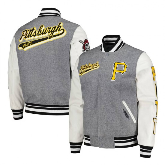 Heather Gray/White Pittsburgh Pirates Varsity Jacket