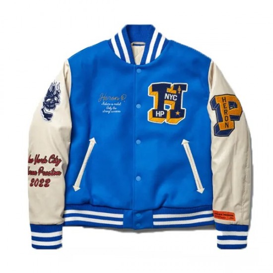 Heron Preston Blue Varsity Jacket