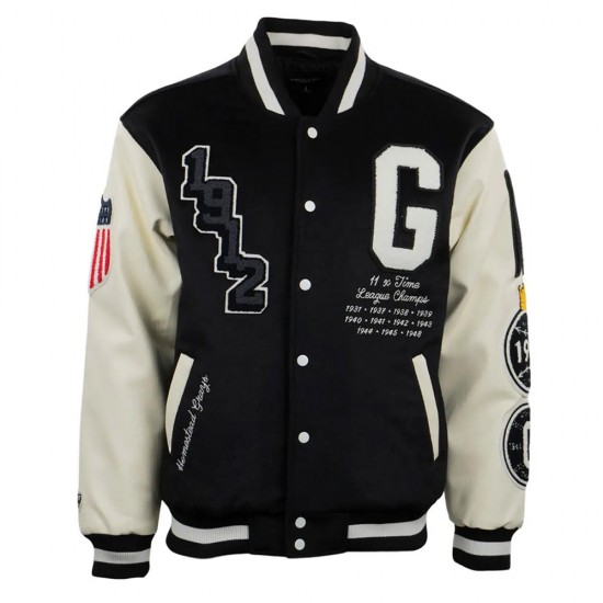 Homestead Grays Vintage Black/White Varsity Jacket