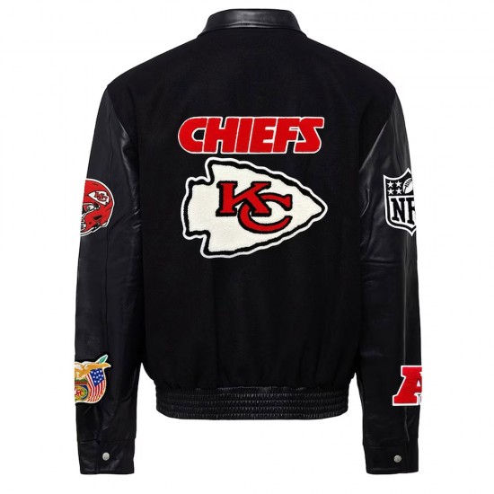 JH Kansas City Chiefs Varsity Black Jacket