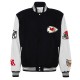 JH Kansas City Chiefs Varsity Black and White Jacket