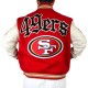 JH San Francisco 49ers Red and Off White Varsity Jacket