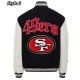 JH San Francisco 49ers Varsity White and Black Jacket