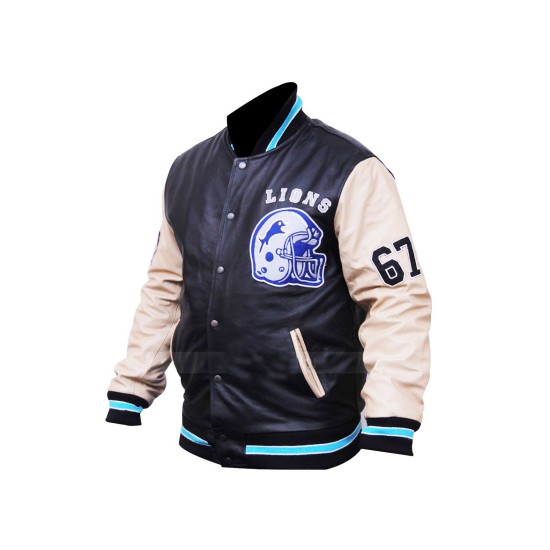 Beverly Hills Cop Axel Foley Detroit Lions Vintage Sports Letterman Jacket  |