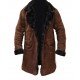 Brad Pitt Snatch Mickey ONeil Brown Suede Leather Shearling Coat