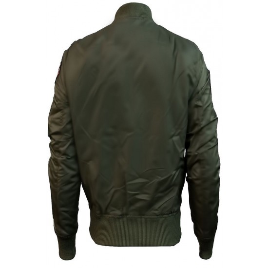 Men Army Green Top Gun Tom Cruise Fighter Jet Pilot Jacket