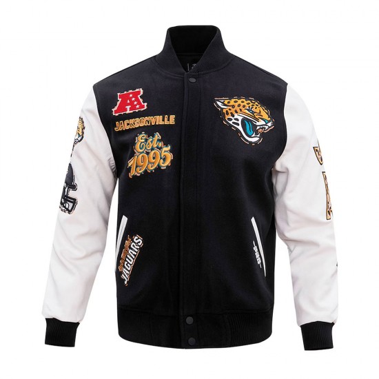 Jacksonville Jaguars Animal Patches Black Varsity Jacket