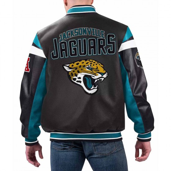 Jacksonville Jaguars Black Varsity Full-Zip Leather Jacket