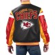 Kansas City Chiefs Black Varsity Full-Zip Leather Jacket