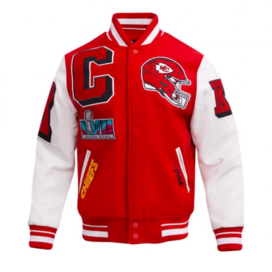 Kansas City Chiefs Mashup Rib Varsity Wool/Leather Jacket