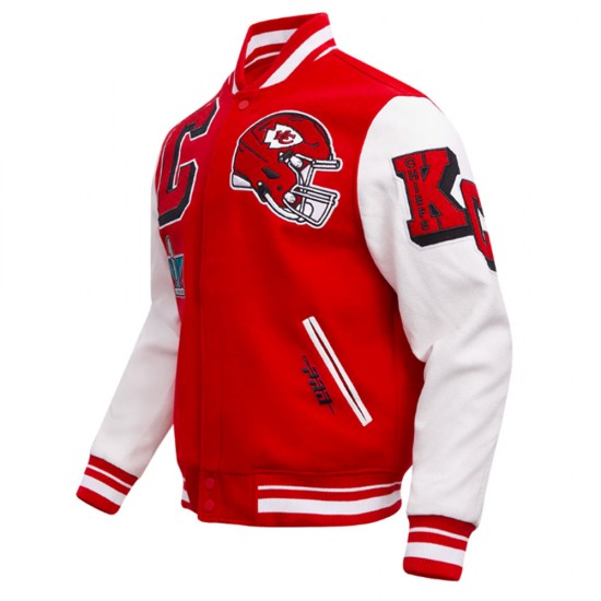 Kansas City Chiefs Mashup Rib Varsity Wool/Leather Jacket