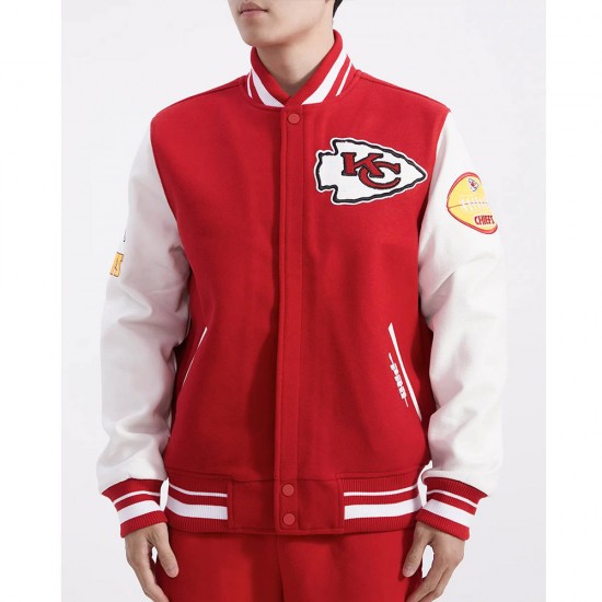 Kansas City Chiefs Old English Classic Rib Varsity Jacket