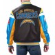 LA Chargers Black Varsity Full-Zip Leather Jacket