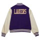 LA Lakers Purple and Off White Varsity Jacket