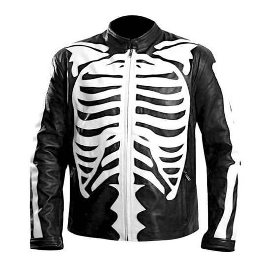 Leather Rob Zombie Skeleton Bones Skull Jacket