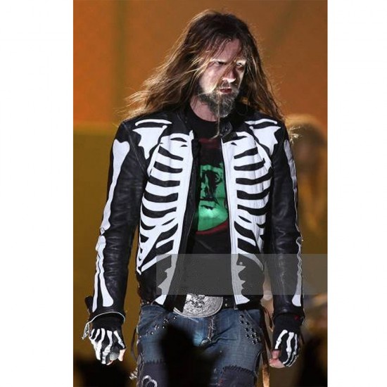 Leather Rob Zombie Skeleton Bones Skull Jacket