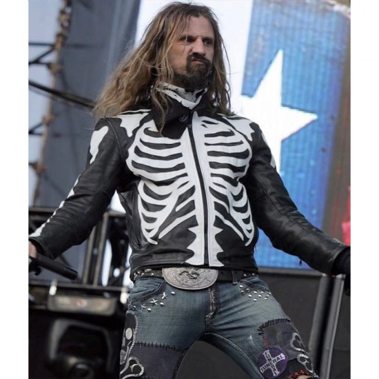 Leather Rob Zombie Skeleton Bones Skull Jacket