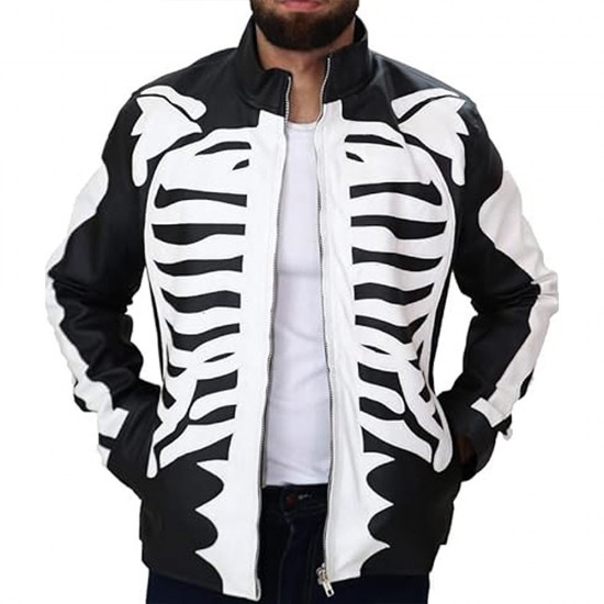 Leather Rob Zombie Skeleton Bones Skull Jacket