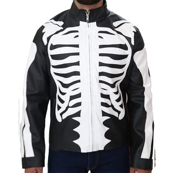 Leather Rob Zombie Skeleton Bones Skull Jacket