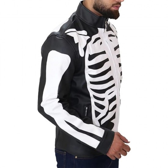 Leather Rob Zombie Skeleton Bones Skull Jacket