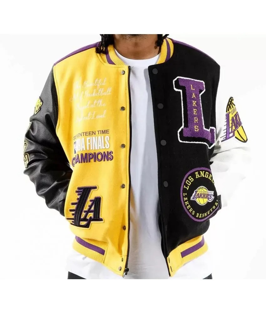 Men's NBA Los Angeles Lakers Varsity Jacket Dark Gray /Black – DSTNY LA