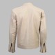 New Mens Baltoro Beige Sheepskin Cafe Racer Jacket