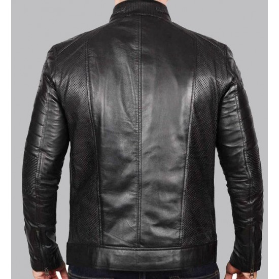 New Men Black Johnson Leather Jacket