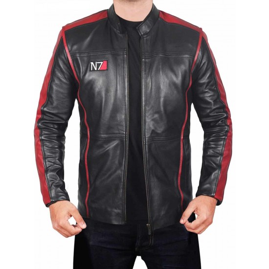 New Mens N7 Mass Effect 3 Biker Leather Jacket