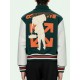 Mens Barrel Green and White Letterman Jacket