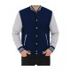 Mens Baseball Style Grey and Blue Varsity Jacket