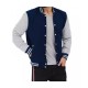 Mens Baseball Style Grey and Blue Varsity Jacket