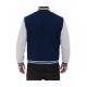 Mens Baseball Style Grey and Blue Varsity Jacket